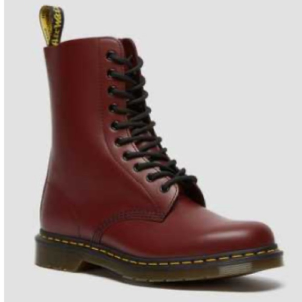 Dr. Martens 1490 Smooth Leather Cherry Red size 8 - Color no longer on website